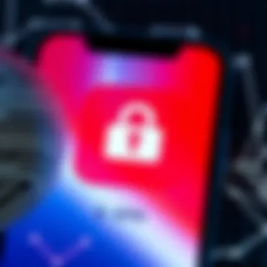 A secure connection symbol on an iPhone