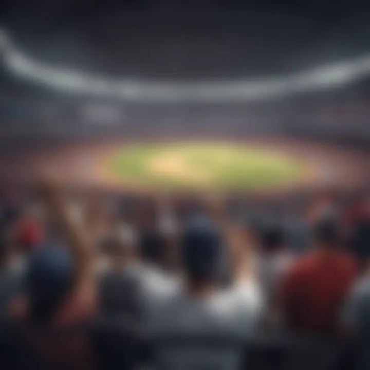 Group of baseball fans cheering in stadium