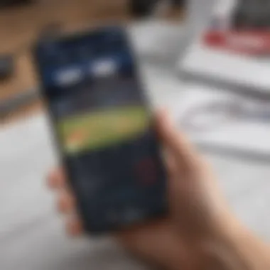 Smartphone with MLB game streaming app open