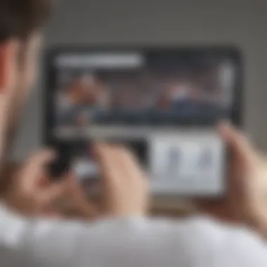 Person customizing NHL game settings on mobile device