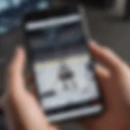 Mobile phone with NHL game streaming app open