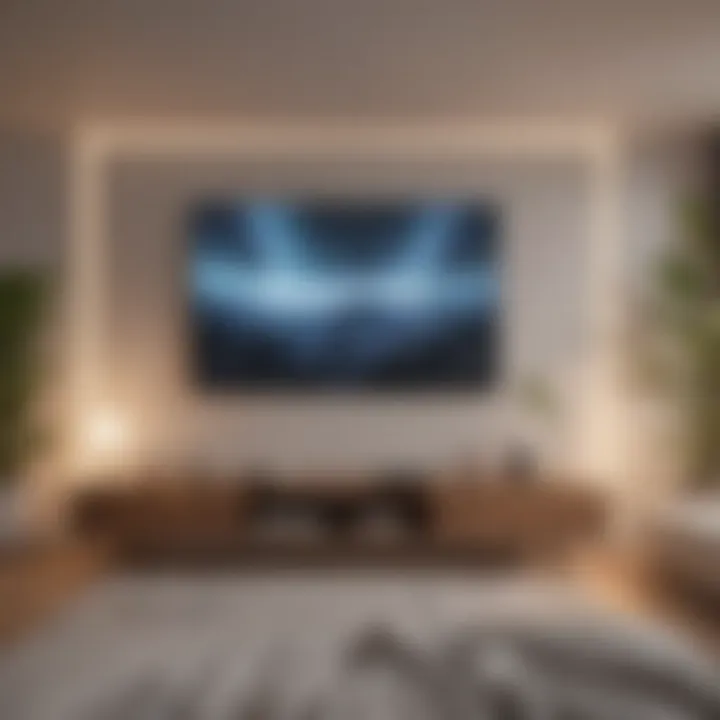 Cozy living room with soft blankets and pillows