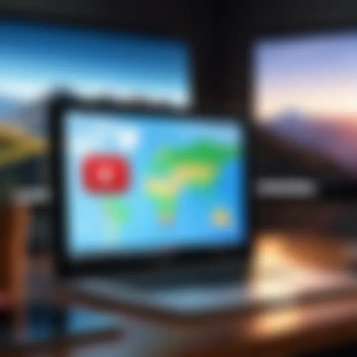 An illustration showing geographic content restrictions on YouTube